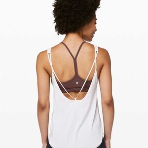 White Lululemon Let it Slip Women’s Tank Top with Open Back